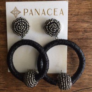 NWT Black hoop earrings